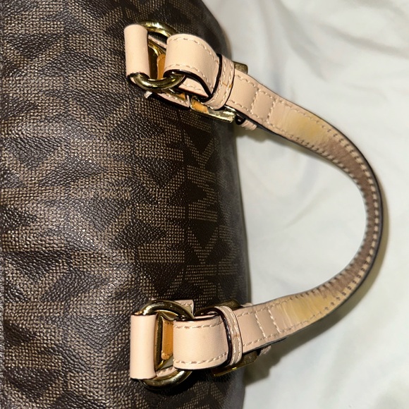 Michael Kors Grayson Monogram Satchel Brown Leather - Picture 8 of 13